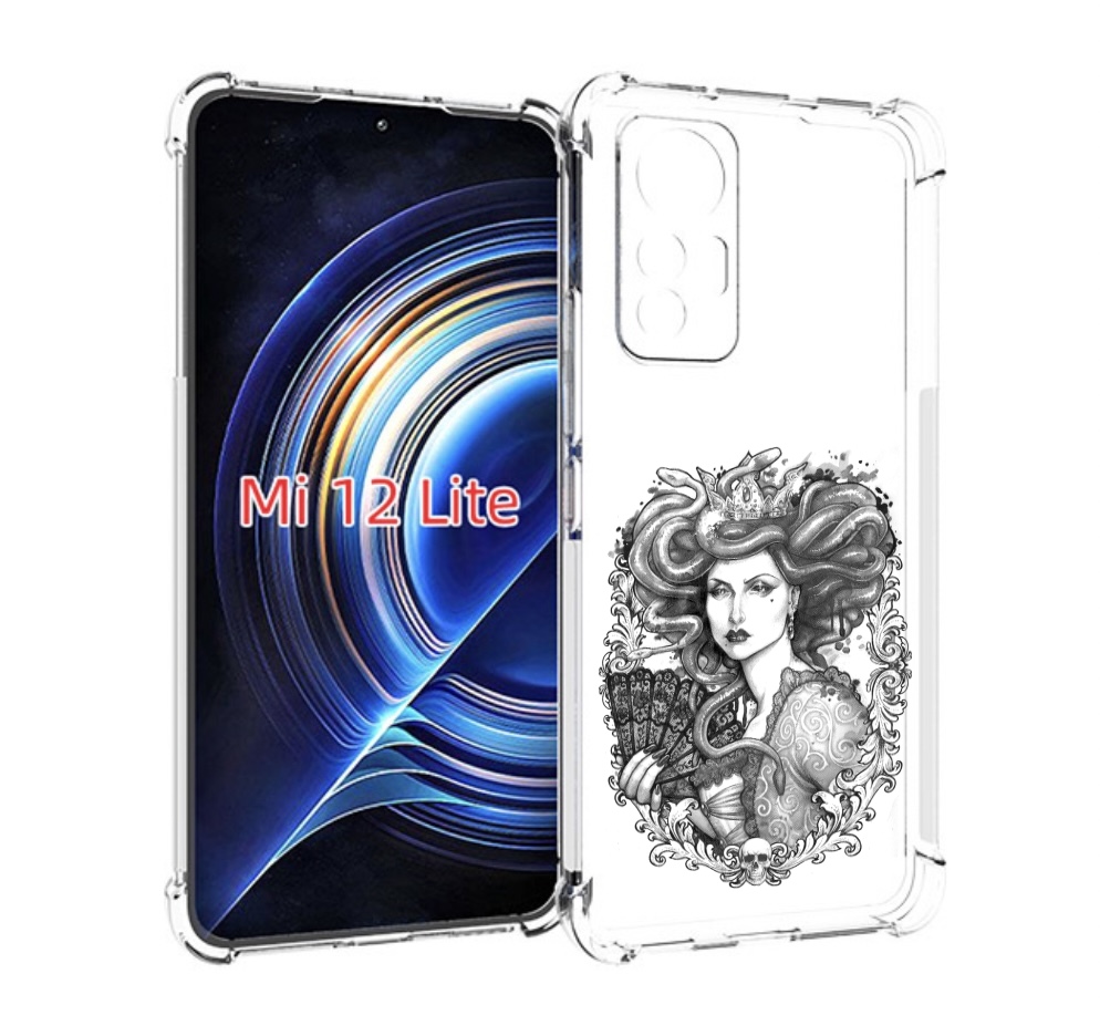 

Чехол MyPads медуза черно белый для Xiaomi 12 Lite, Прозрачный, Tocco