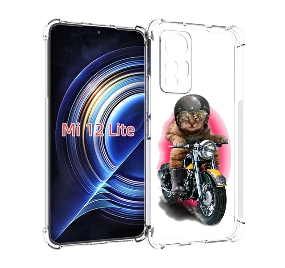 

Чехол MyPads мото-кот для Xiaomi 12 Lite, Прозрачный, Tocco
