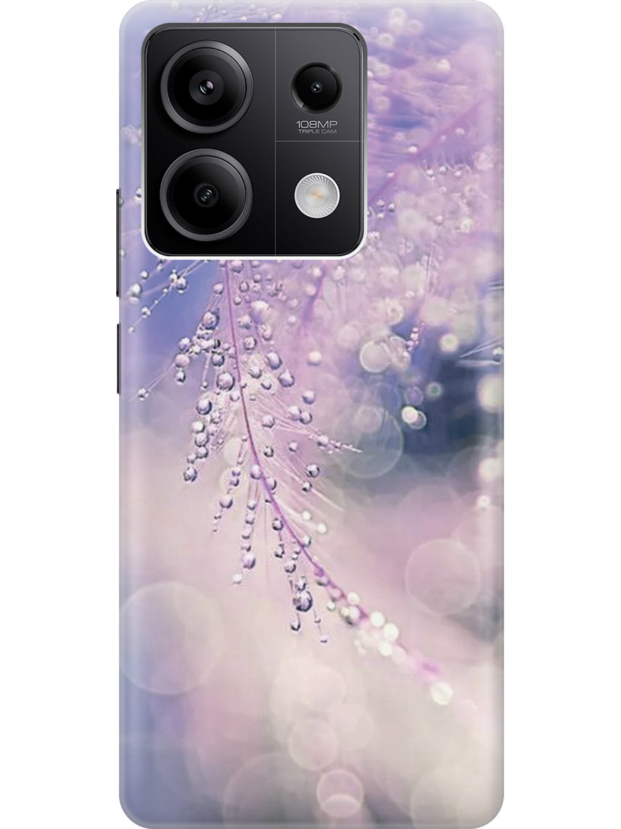 

Силиконовый чехол на Xiaomi Redmi Note 13 5g с рисунком "Ветка в капельках", Белый;синий;фиолетовый, 20012075