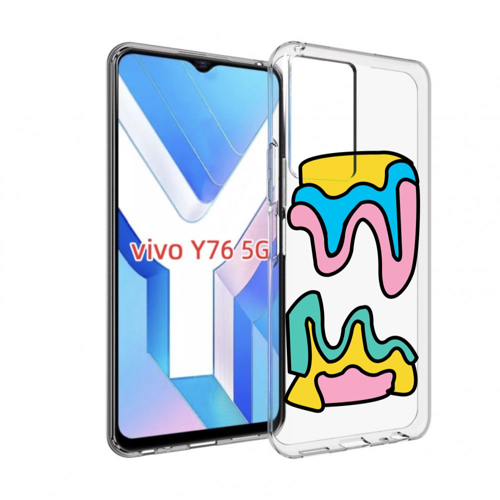 

Чехол MyPads вытекающая-абстракция для Vivo Y76 5G, Прозрачный, Tocco