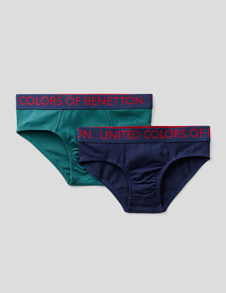 

Набор из 2х трусов для мальчиков Benetton цв. зеленый р.128, 21A_3MC10S484
