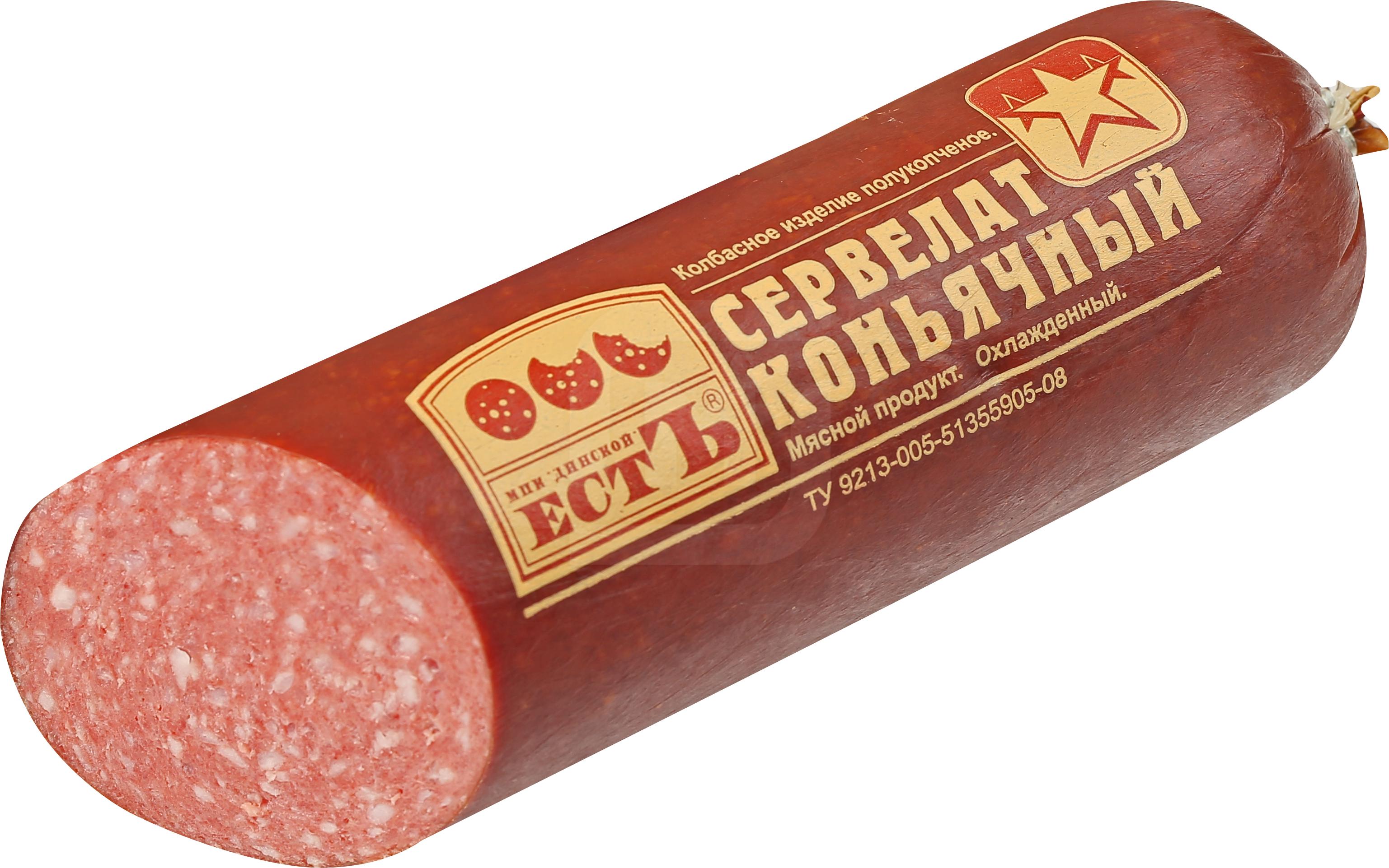 

Колбаса МПК Динской Есть Сервелат Коньячный полукопченая