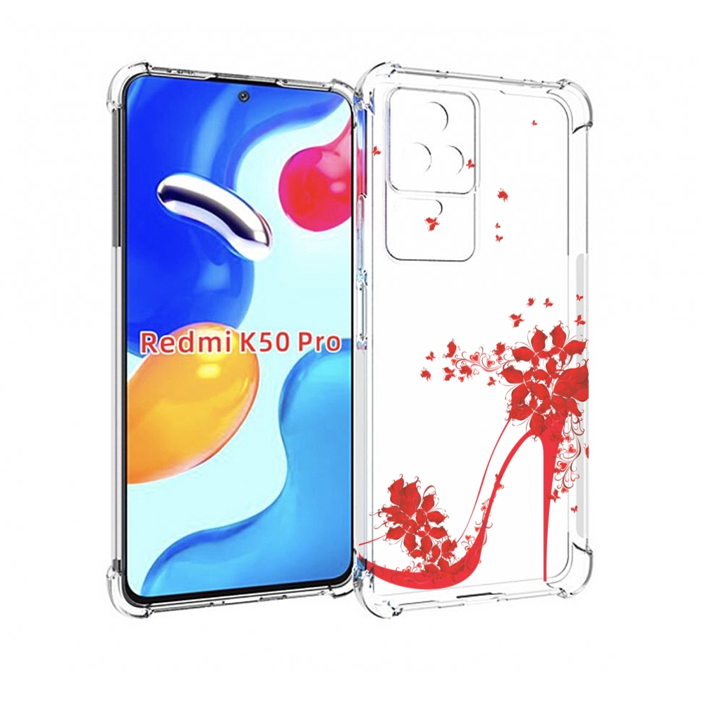 

Чехол MyPads каблук-в-цветах для Xiaomi Redmi K50 / K50 Pro, Прозрачный, Tocco