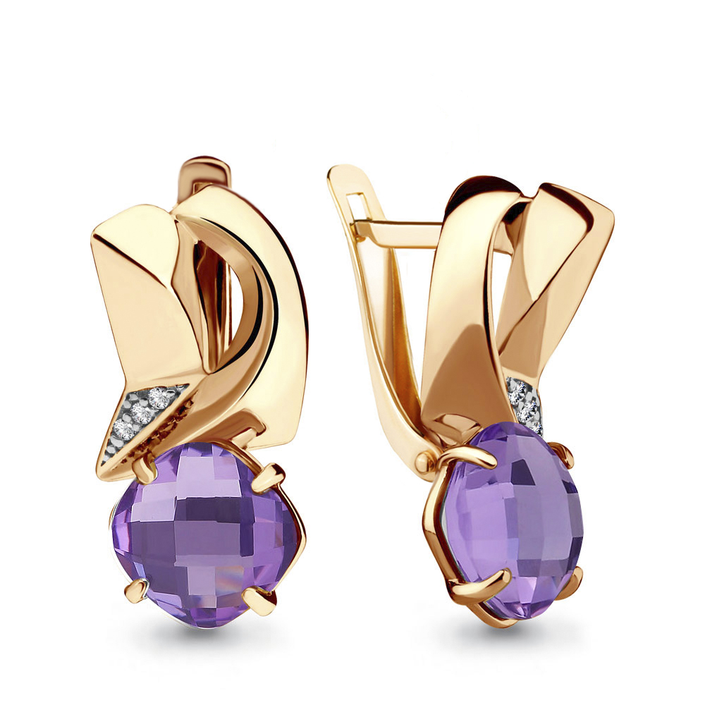 

Серьги из серебра с аметистом Aquamarine 4494704А_925_з, 4494704А_925_з