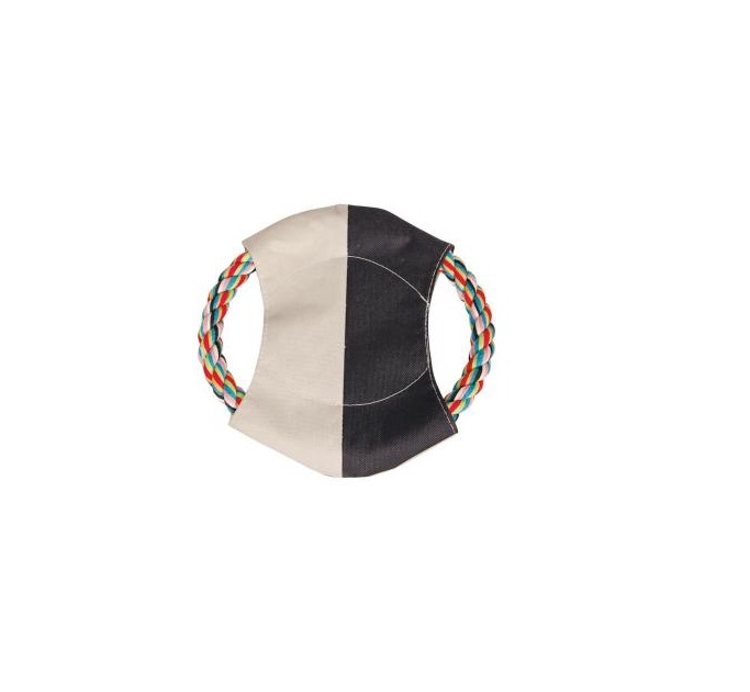 фото Игрушка для собак triol диск фрисби из цветной веревки с тканью, 19 см