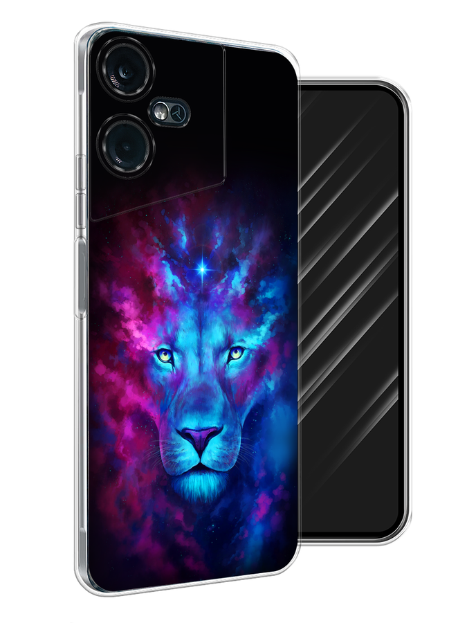 

Чехол Awog на Tecno Pova Neo 3 "Космический лев", Голубой, 304450-1