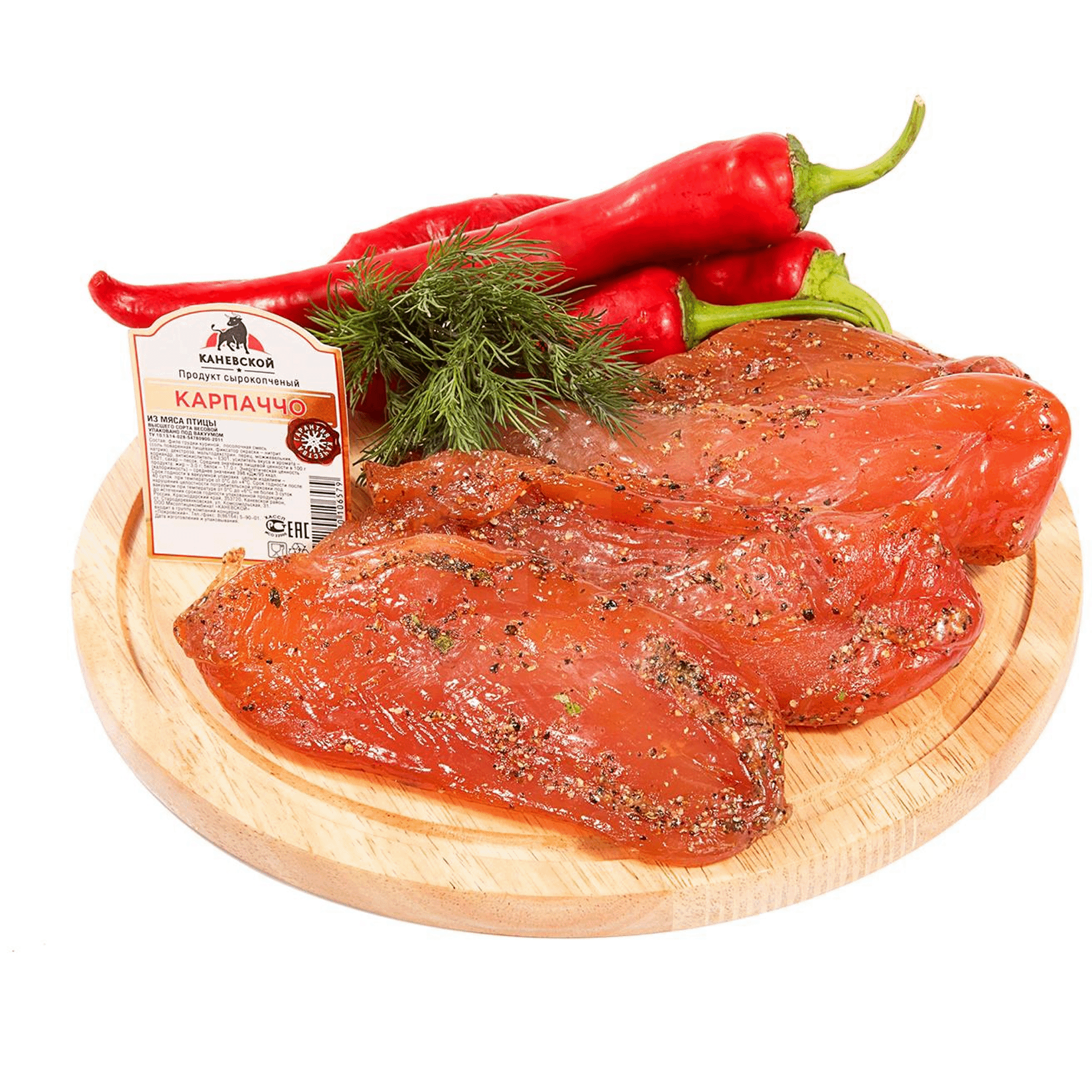 

Карпаччо из мяса птицы сырокопченое Каневской 300 г