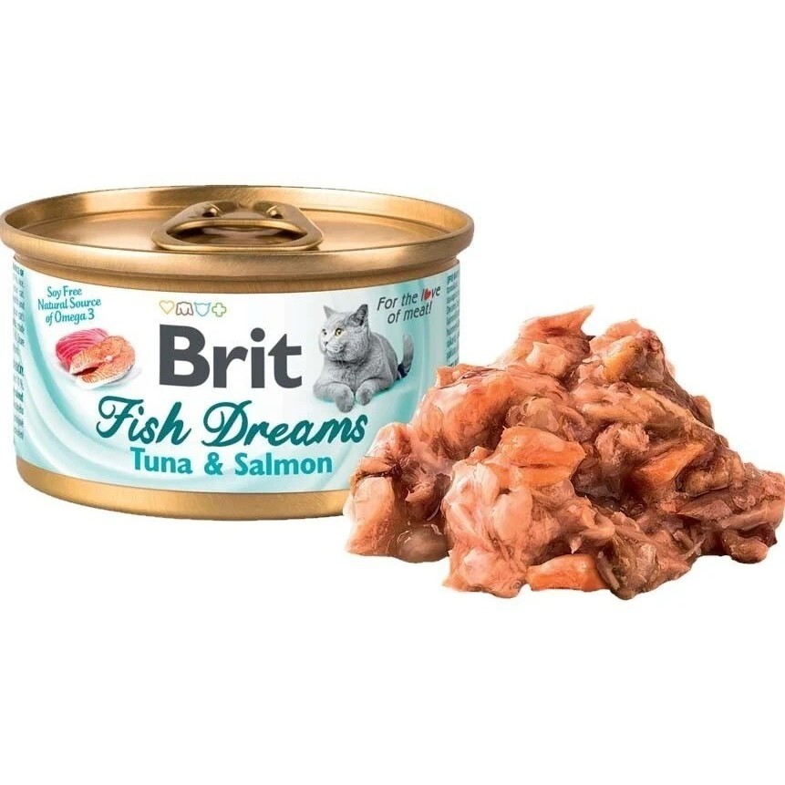 Брит влажный. Brit Dreams для кошек консервы. Brit консервы для кошек Tuna Salmon. Корм тунец кальмар для кошек. Консервы Brit Fish Dreams с куриным филе и креветками для кошек, 80г.