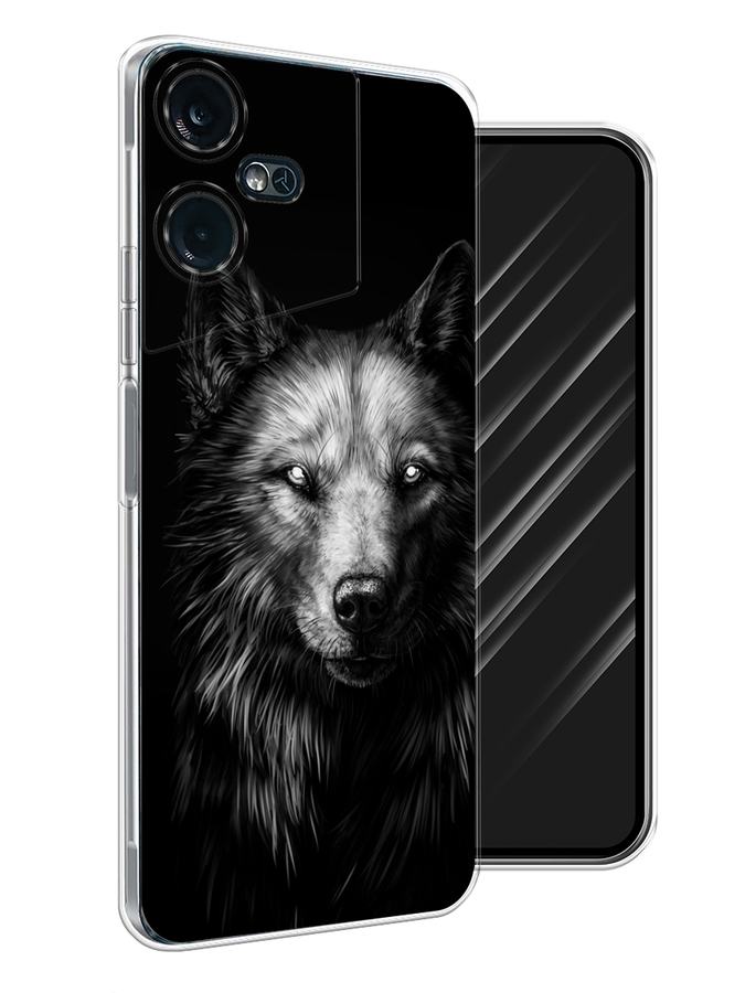 

Чехол Awog на Tecno Pova Neo 3 "Волк черно белый", Серый;бежевый;белый, 304450-1