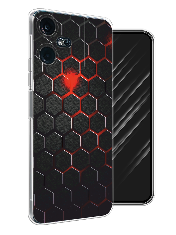 

Чехол Awog на Tecno Pova Neo 3 "Фон соты красные", Красный;черный, 304450-3