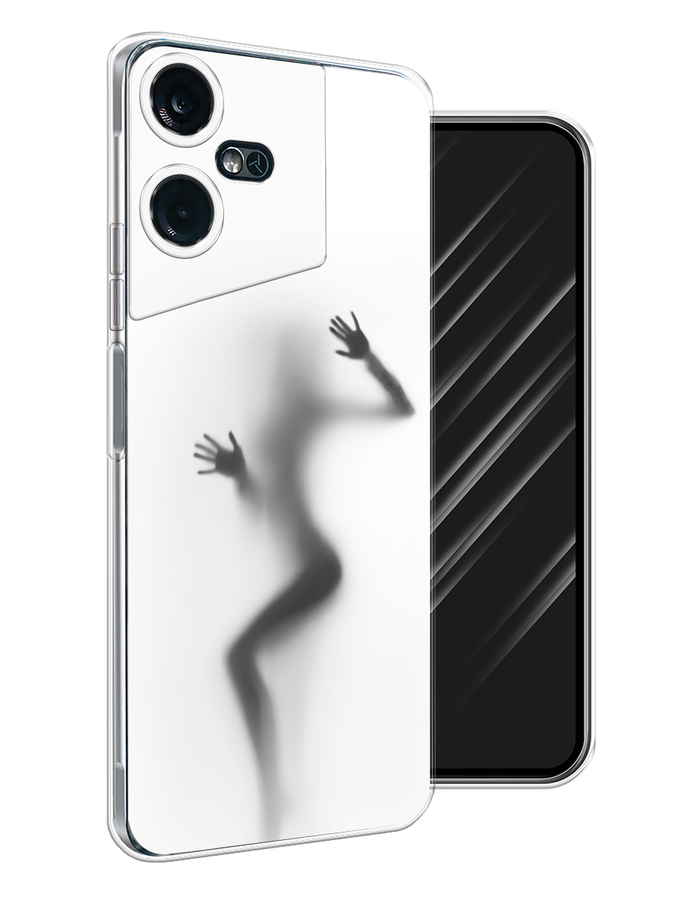 

Чехол Awog на Tecno Pova Neo 3 "Девушка в душе", Серый;белый;черный, 304450-7