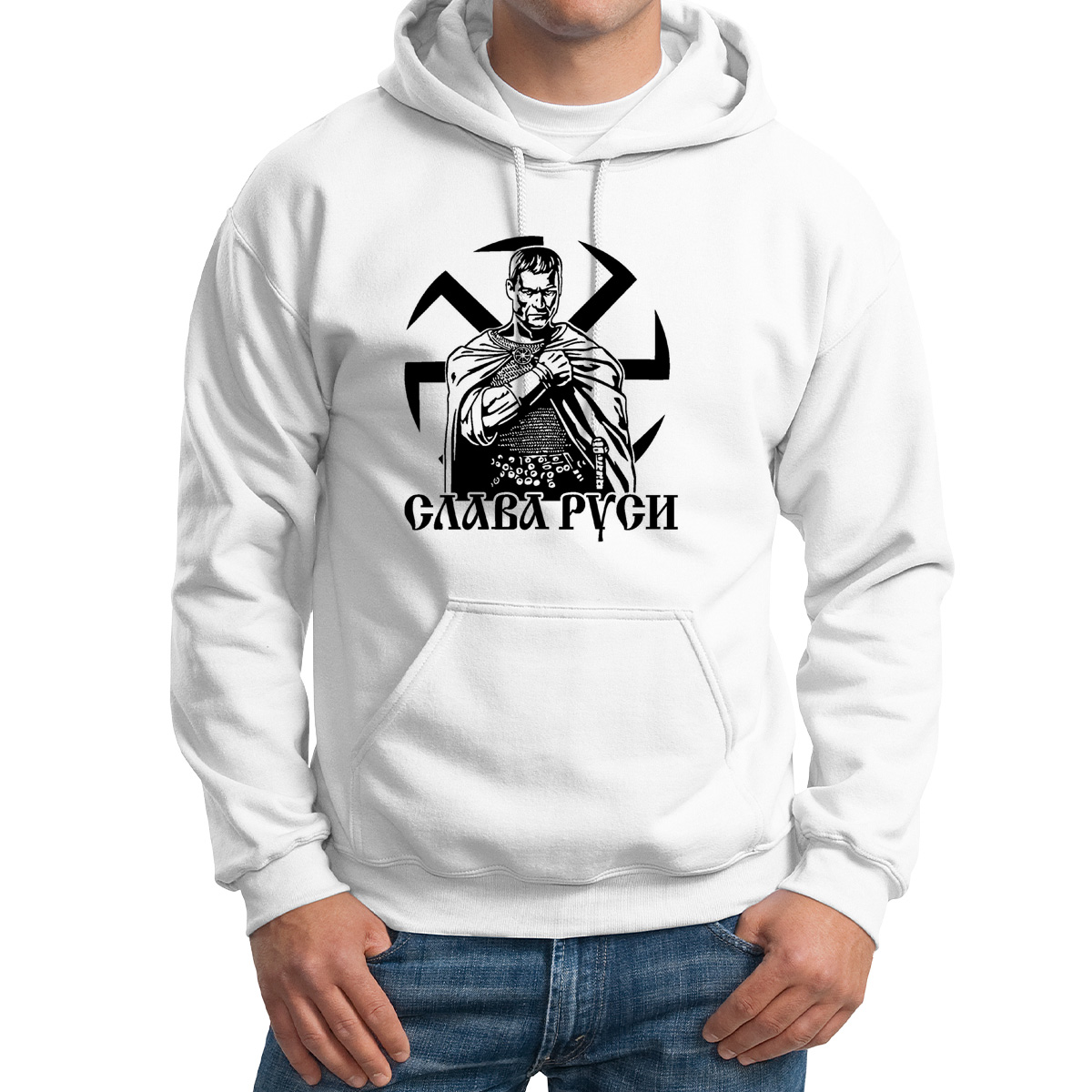 

Худи унисекс CoolPodarok Слава Руси белое 50 RU, Белый, M0113573