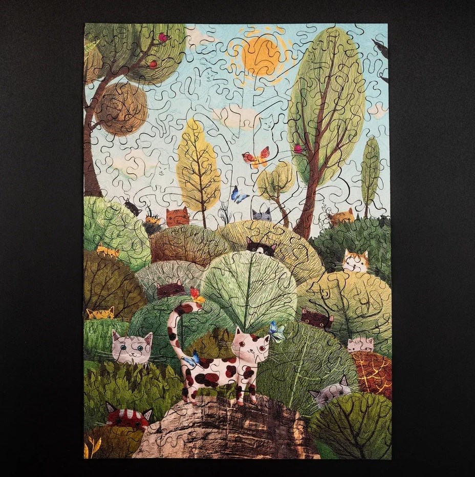 

Puzzloman Деревянный пазл Весёлые Коты Puzzloman Funny Cats 155 элементов