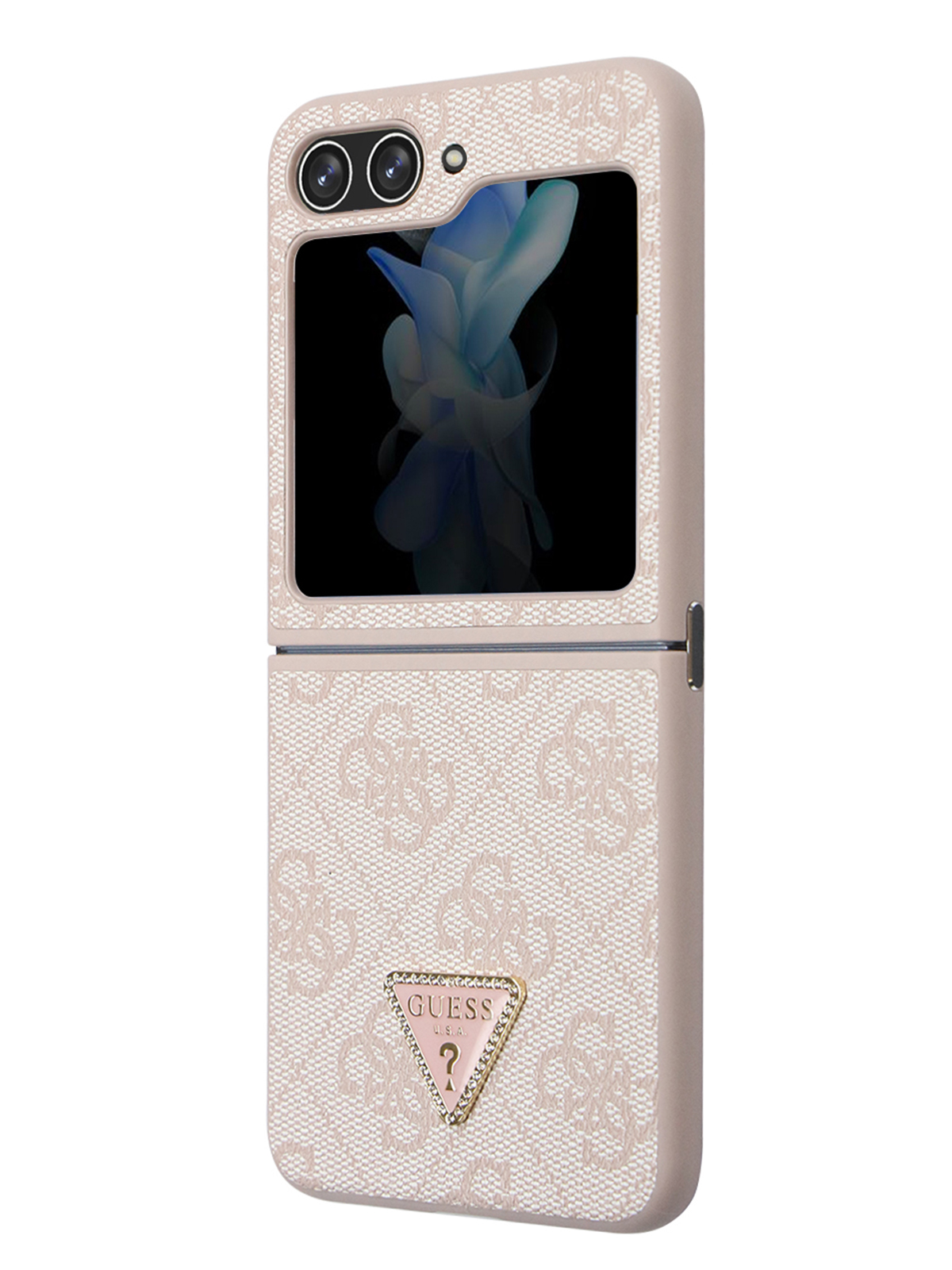 

Чехол Guess для Galaxy Z Flip5 Diamond metal logo Hard Pink, Розовый