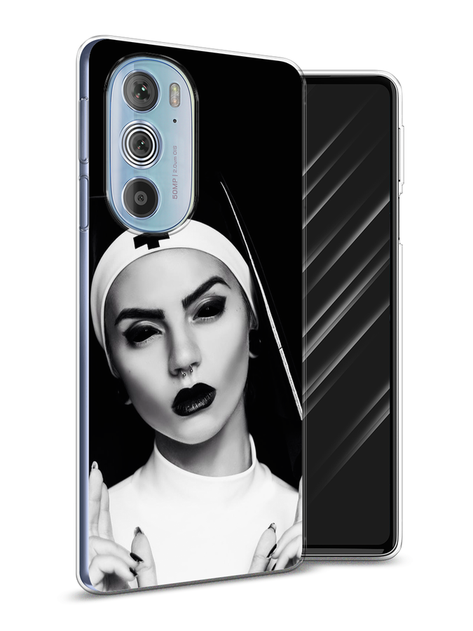 

Чехол Awog на Motorola Edge 30 Pro "Черная монашка", Разноцветный, 243350-9