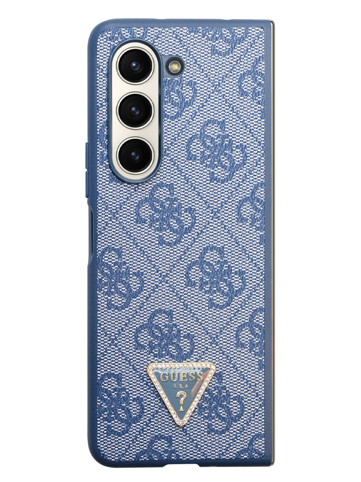 Чехол Guess для Galaxy Z Fold5 Diamond metal logo Hard Blue