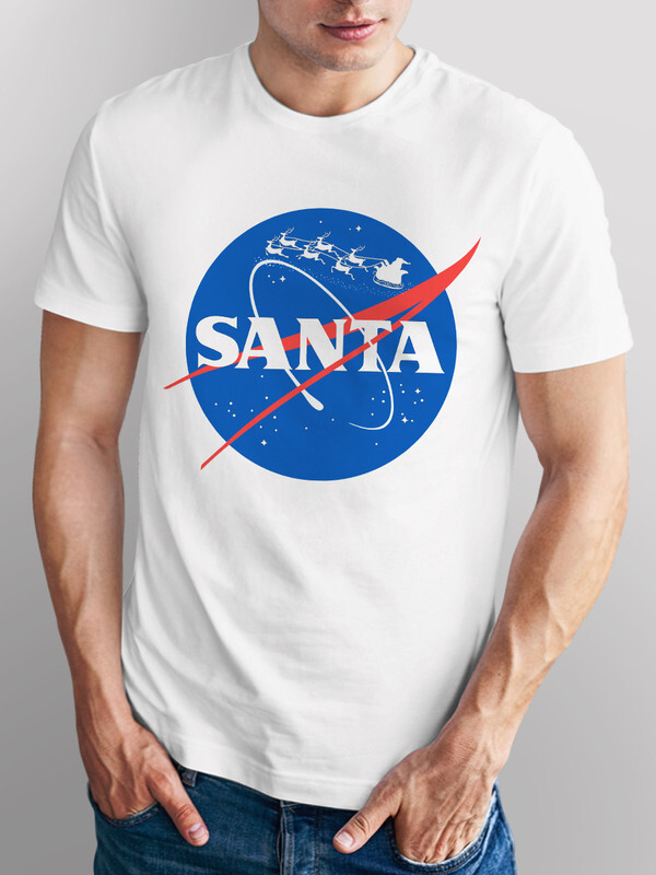 фото Футболка мужская dream shirts санта - nasa белая xs