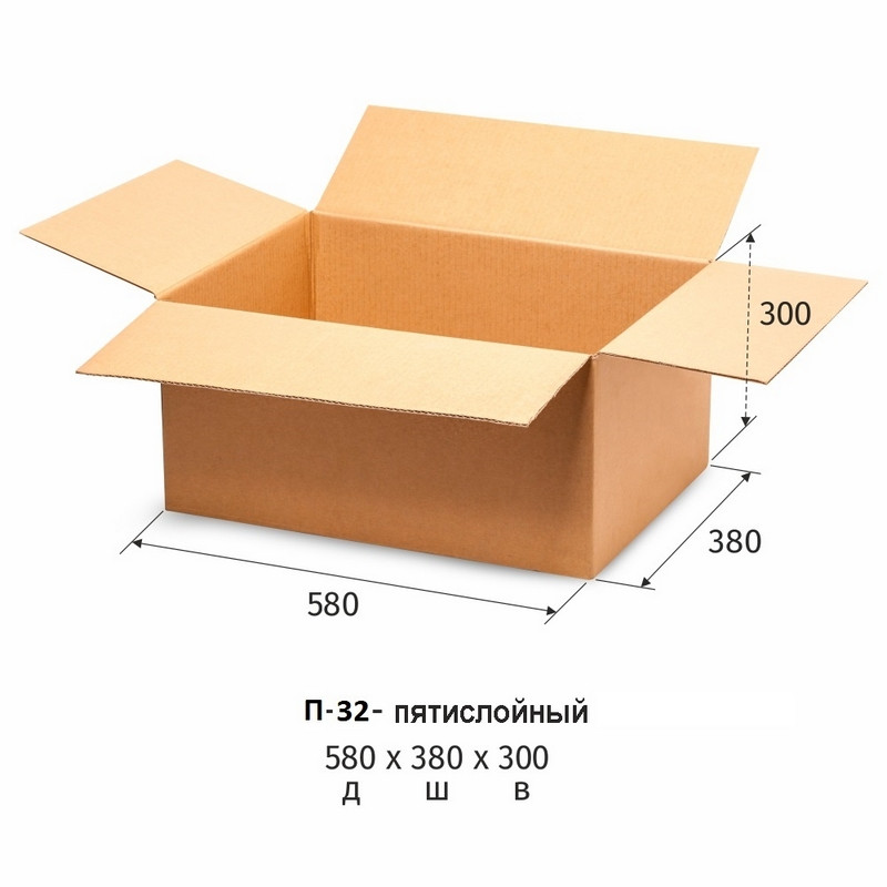 

Короб картонный 580x380x300мм, П32 бурый 10 шт/уп