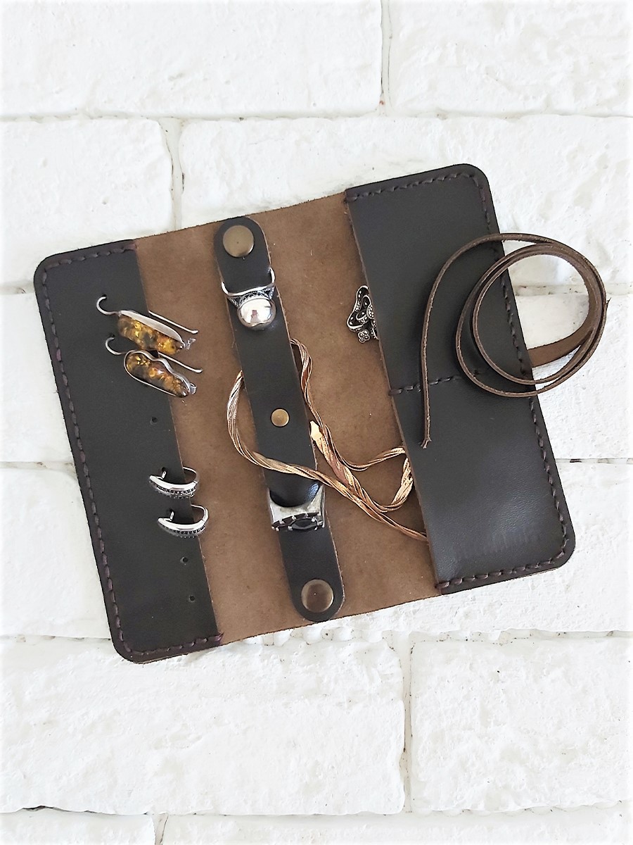 Органайзер для украшений скрутка BOCHAROFF натуральная кожа ручная работа