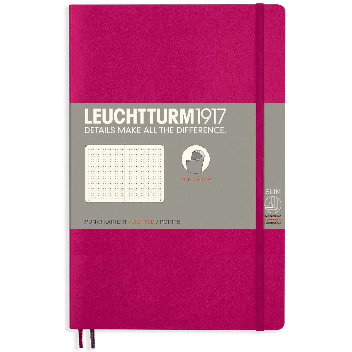 

Записная книжка Leuchtturm Paperback B6+ Berry мягкая обложка 123 стр точка (358294)