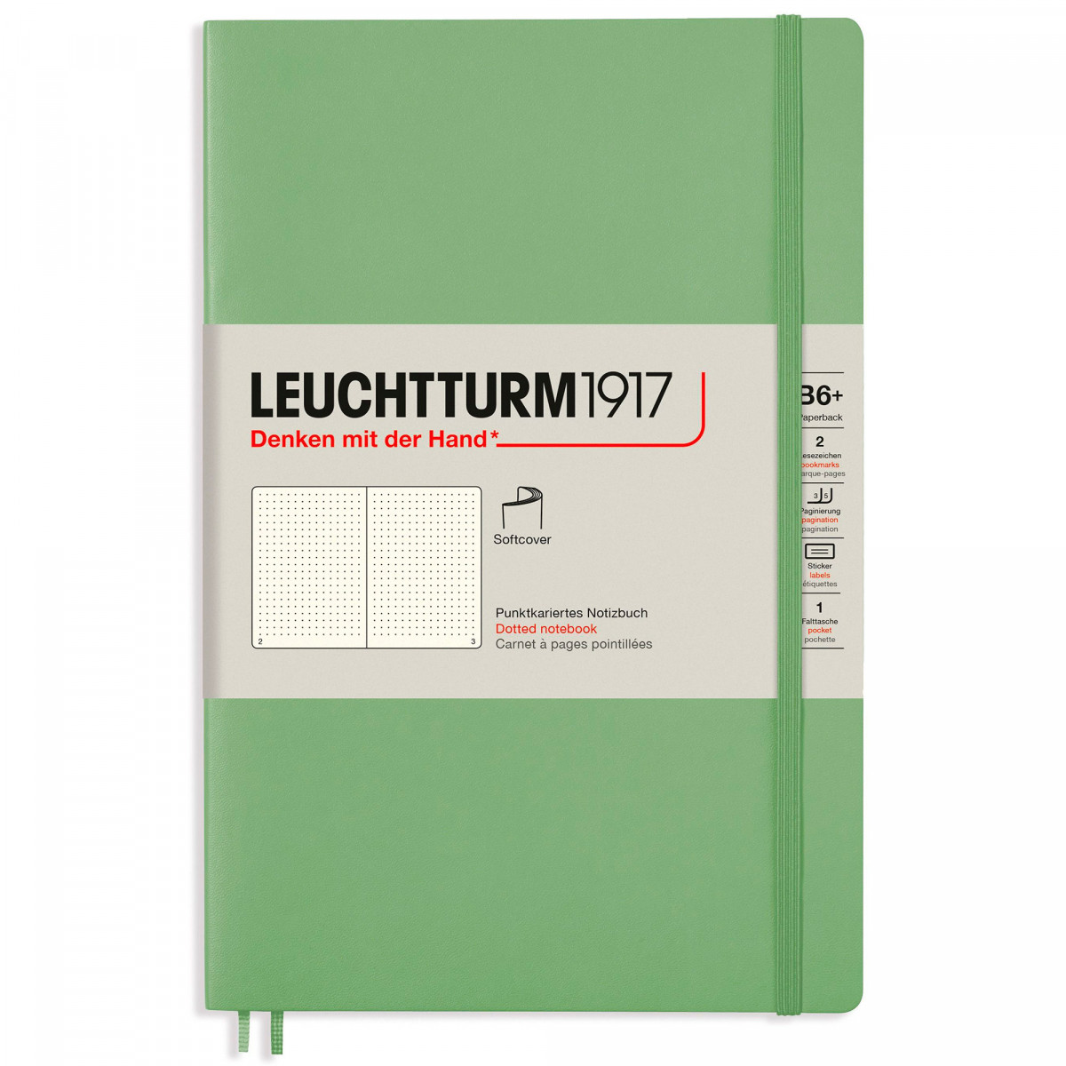 

Записная книжка Leuchtturm Paperback B6+ Sage мягкая обложка 123 стр линейка (363933)