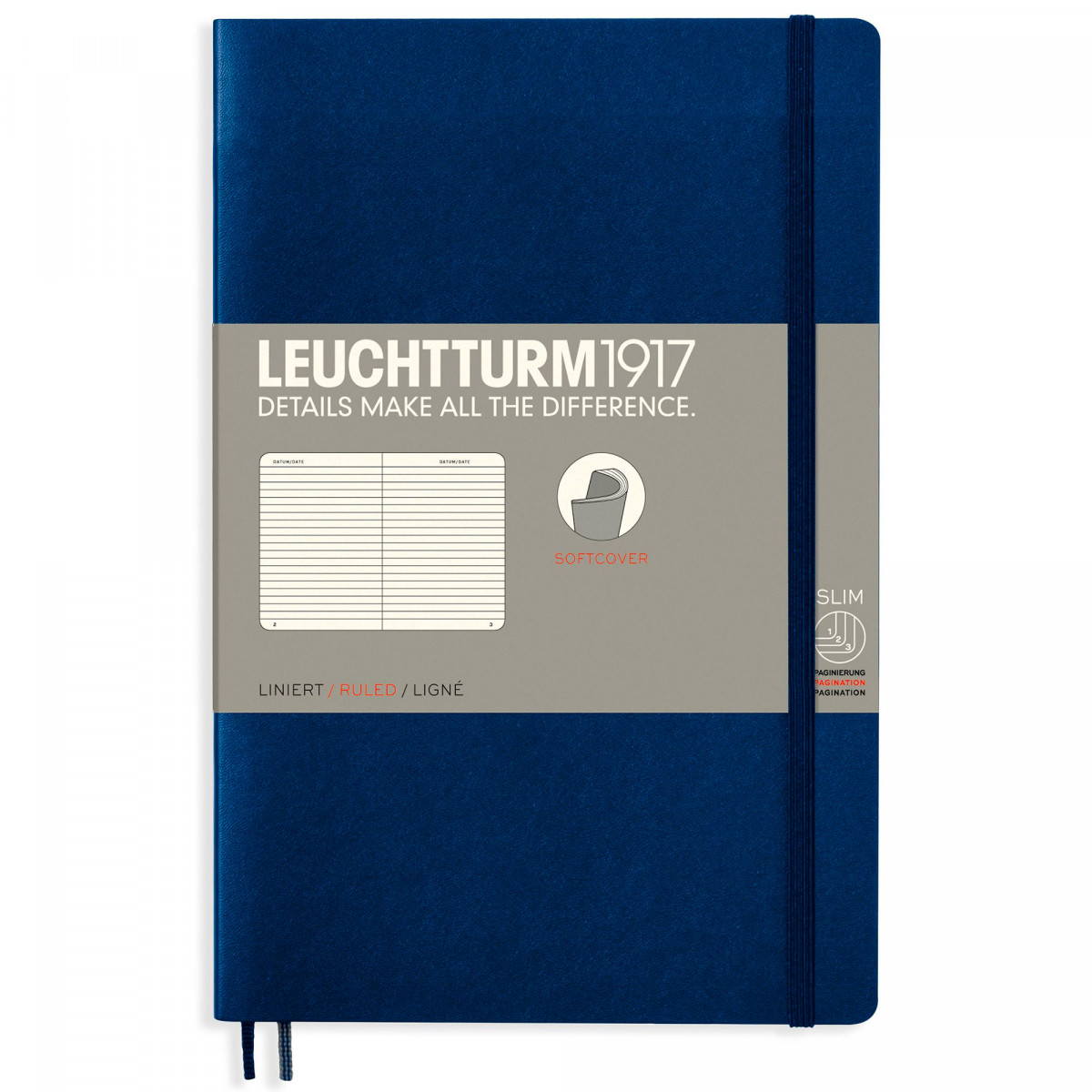 

Записная книжка Leuchtturm Paperback B6+ Navy мягкая обложка 123 стр линейка 358317