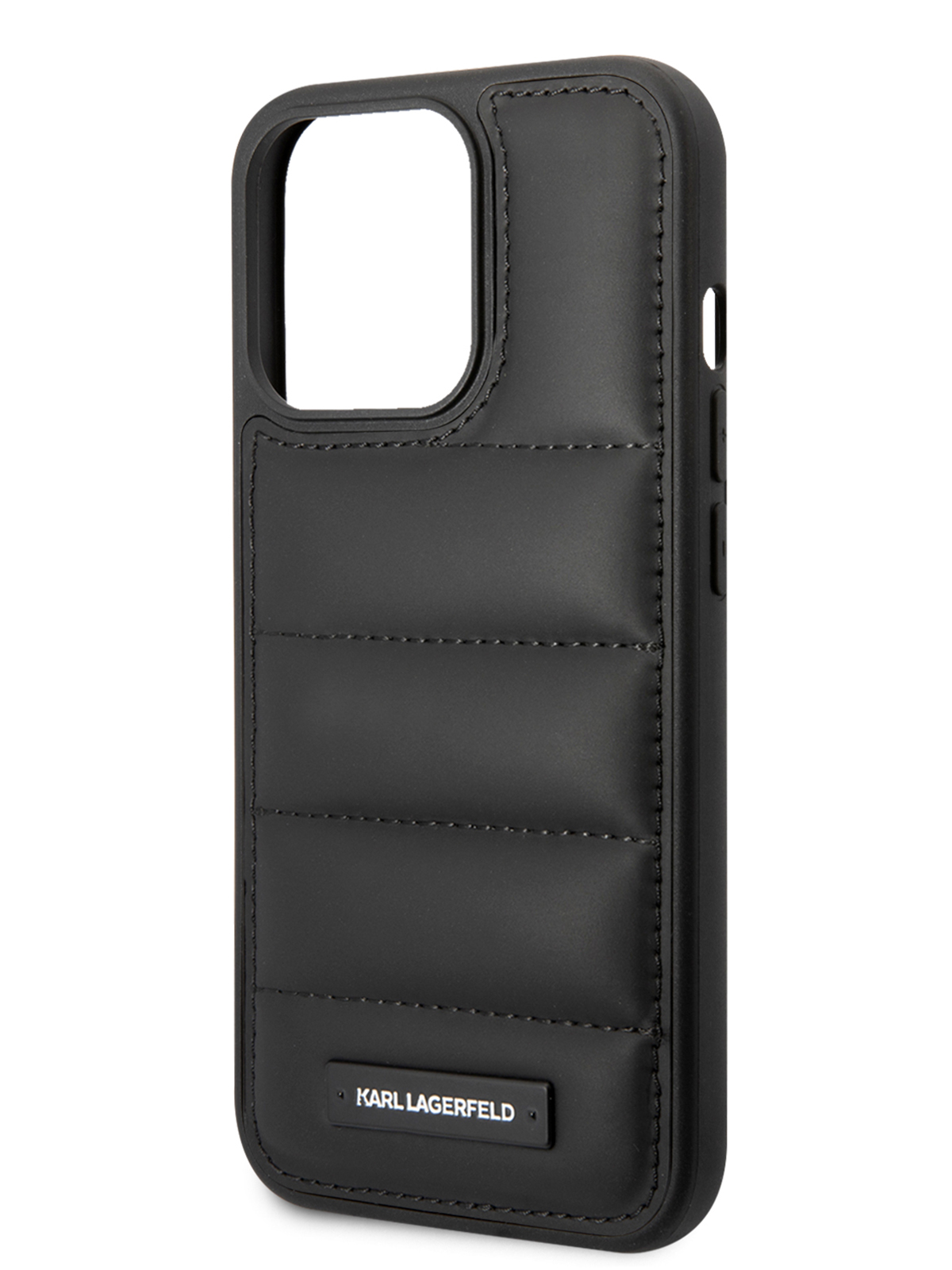 

Чехол Karl Lagerfeld для iPhone 15 Pro Quilted Metal logo Hard Black, Черный