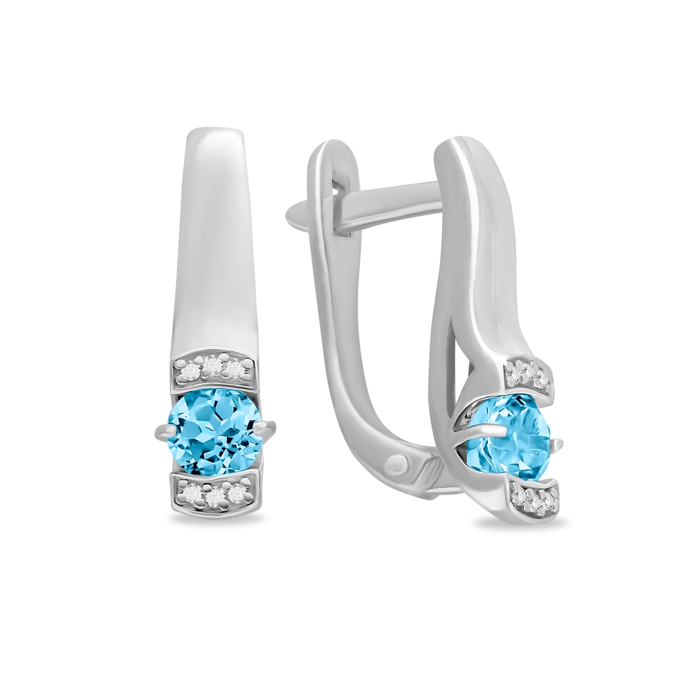 

Серьги из серебра 585Gold 4100089618, топаз, 4100089618