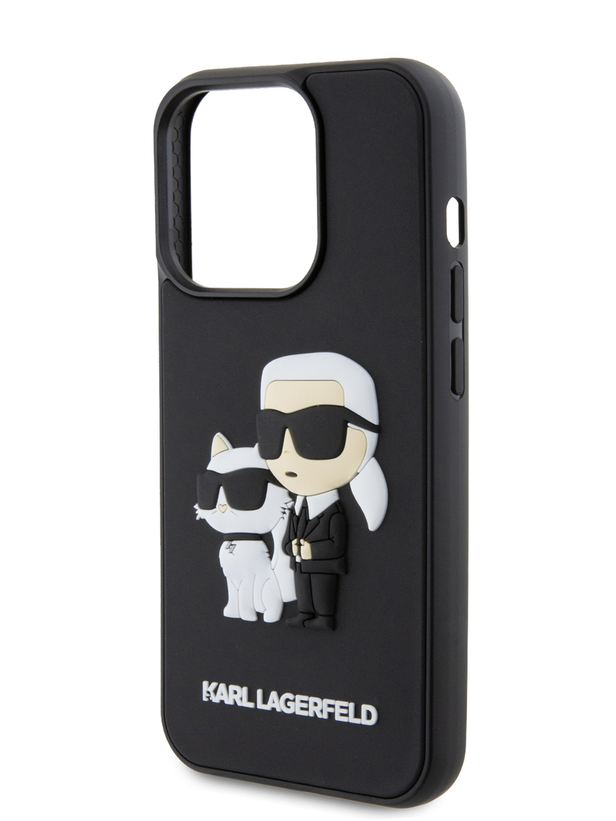 Чехол Karl Lagerfeld для iPhone 15 Pro с принтом 3D Karl & Choupette Hard Black