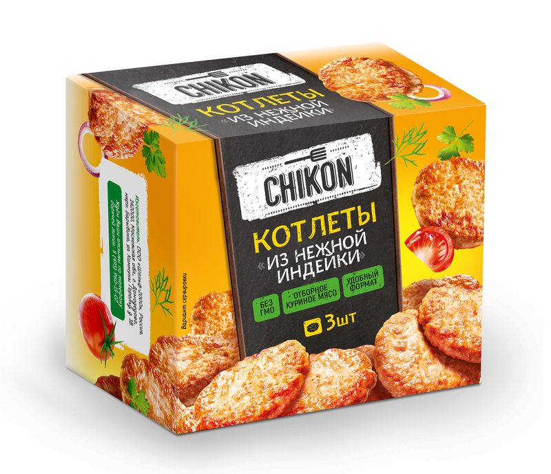 

Котлеты из индейки Chikon рубленые замороженные 300 г