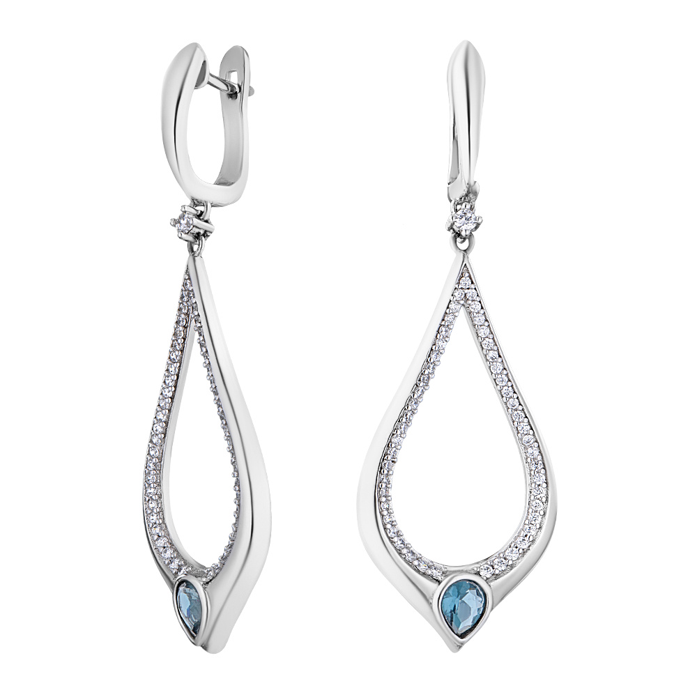 

Серьги из серебра с фианитом/топазом ЮВЕЛИР КАРАТ W0485E3LB, W0485E3LB