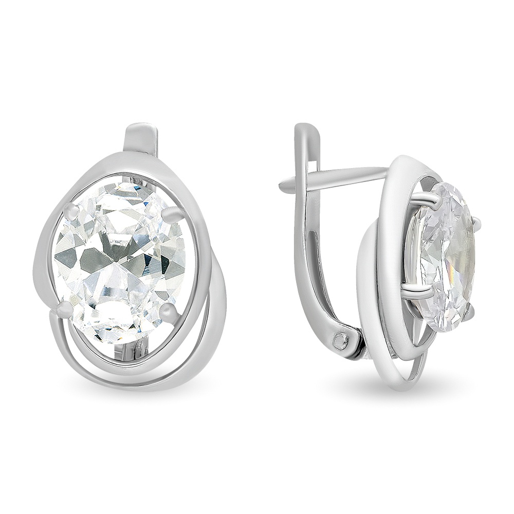 

Серьги из серебра 585Gold 4100085533, фианит, 4100085533