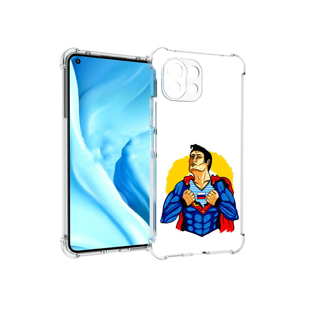 

Чехол MyPads Tocco для Xiaomi Mi 11 Lite русский супермен (PT159462.256.591), Прозрачный, Tocco