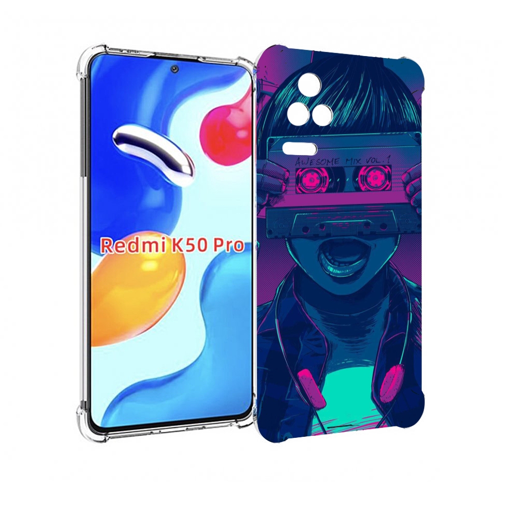 

Чехол MyPads киберпанк с кассетой для Xiaomi Redmi K50 / K50 Pro, Прозрачный, Tocco