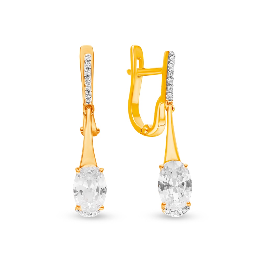 

Серьги из красного золота 585Gold 4300136213, фианит, 4300136213