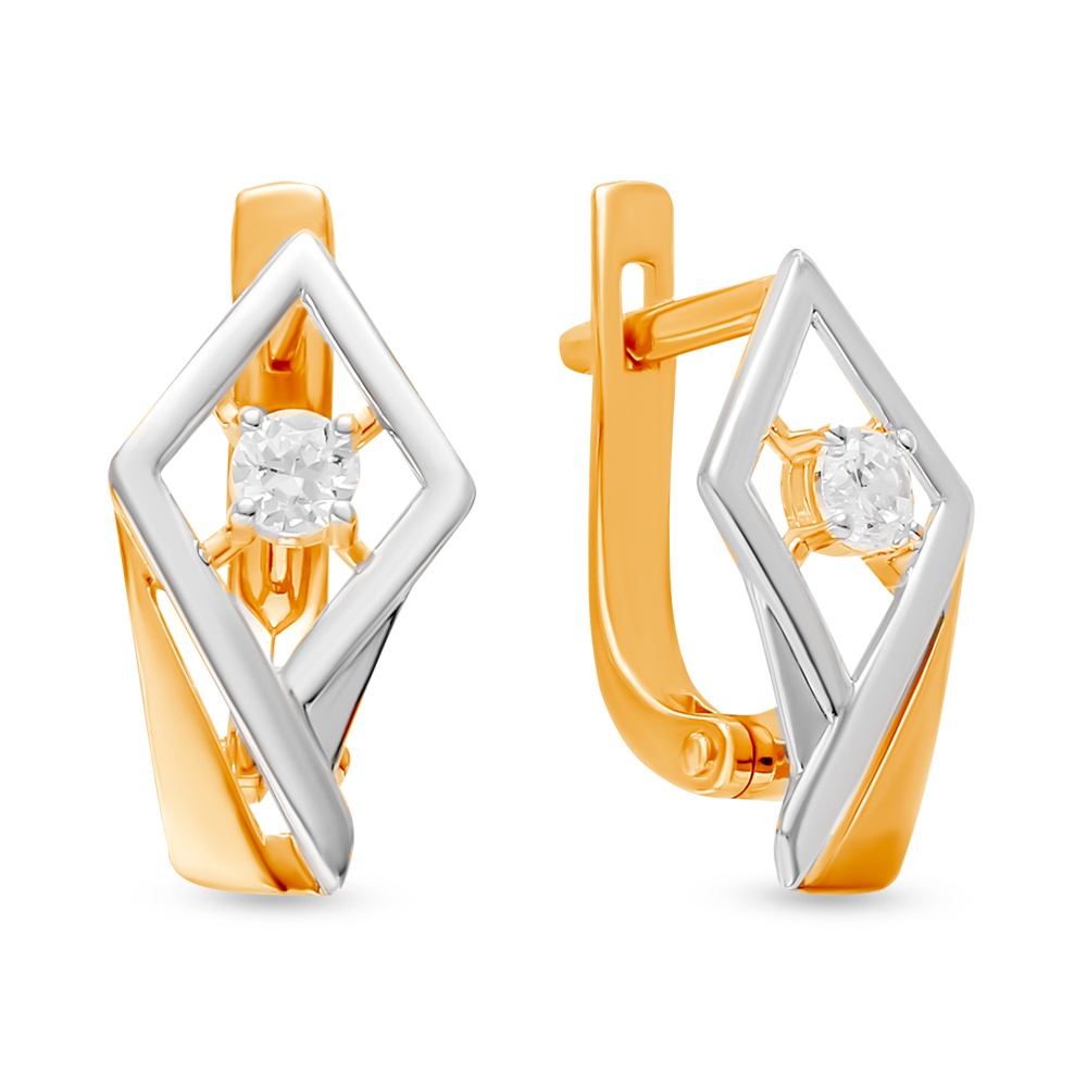 

Серьги из красного золота 585Gold 4300136224, фианит, 4300136224