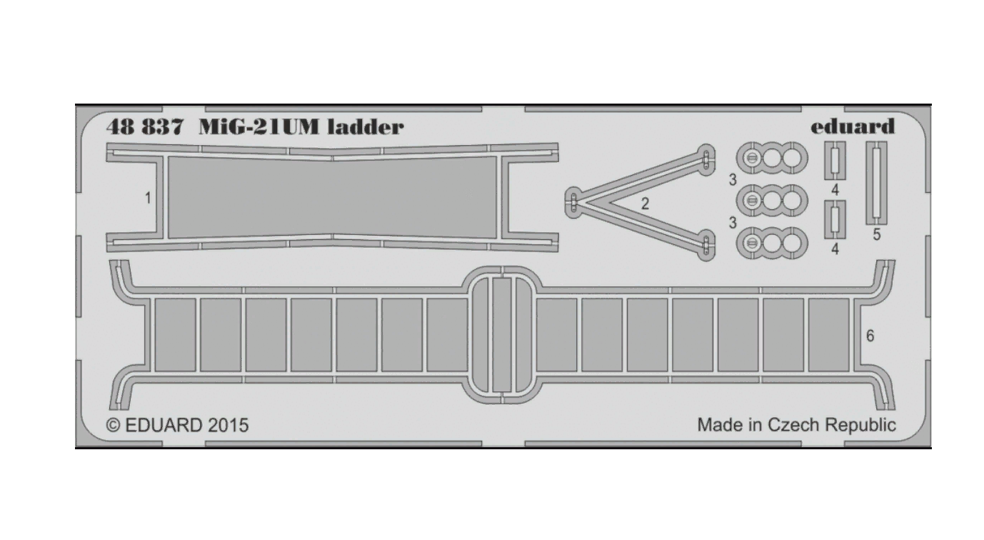 

48837 Eduard 1/48 Фототравление для MiG-21UM ladder (трап), Однотонный