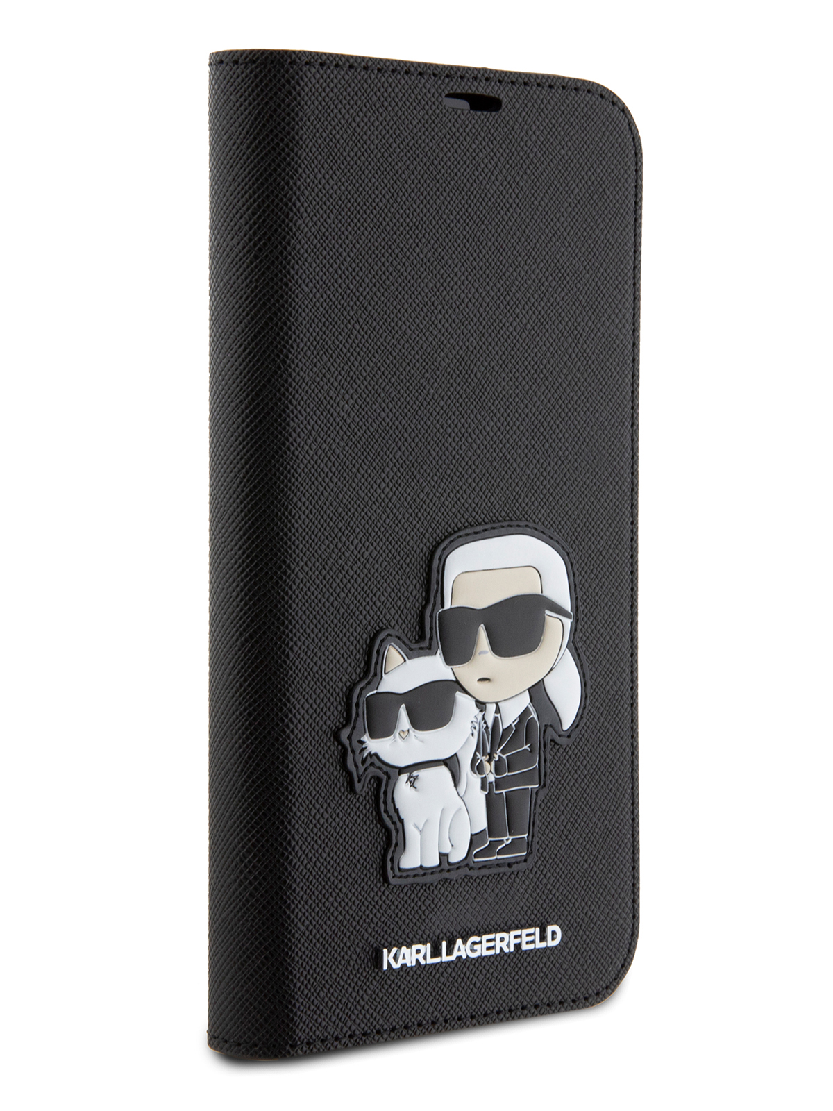 

Чехол Karl Lagerfeld для iPhone 15 Pro Max с принтом NFT Karl & Choupette Booktype Black, Черный