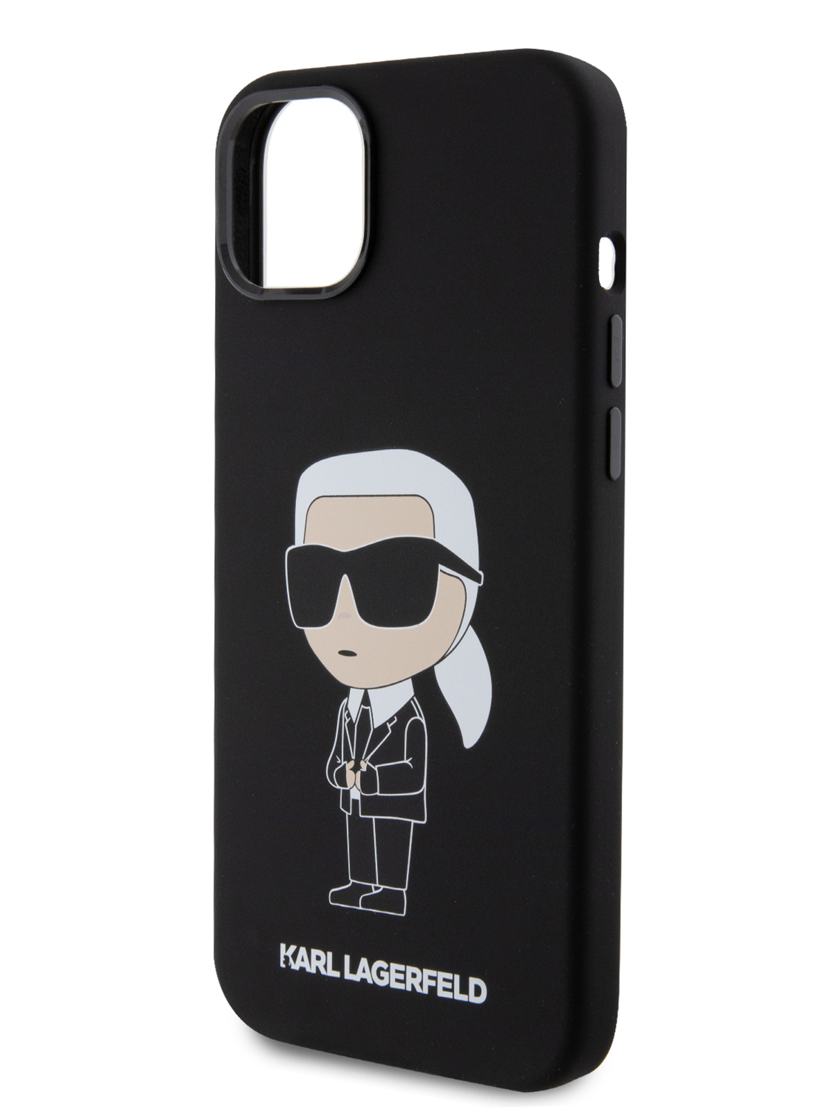 Чехол Karl Lagerfeld для iPhone 15 Plus с принтом NFT Karl Ikonik Hard Black