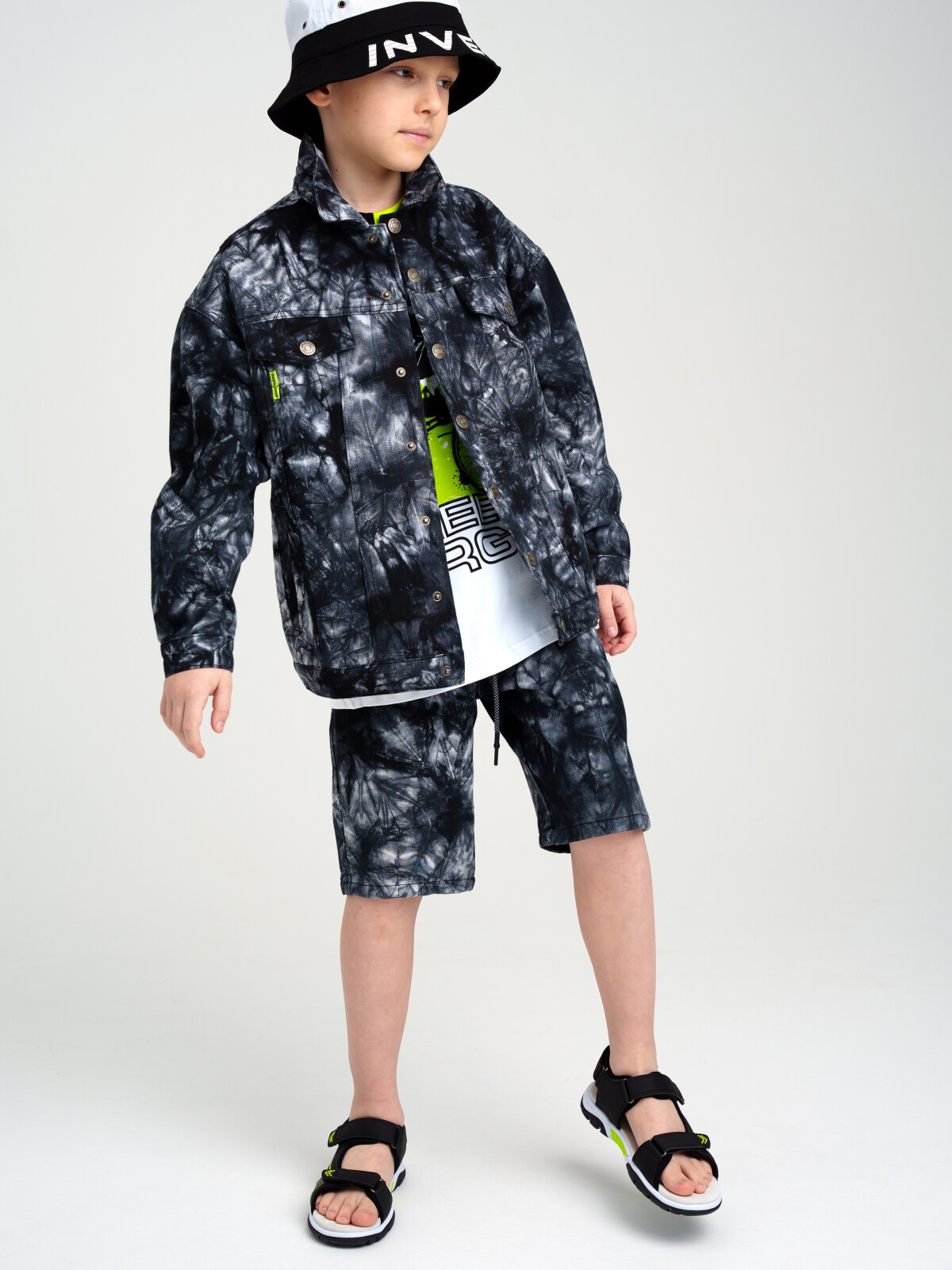 Куртка детская PlayToday текстильная джинсовая, черный размер 128