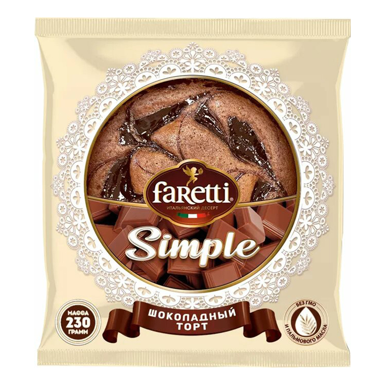 

Торт Faretti Simple Шоколадный 230 г
