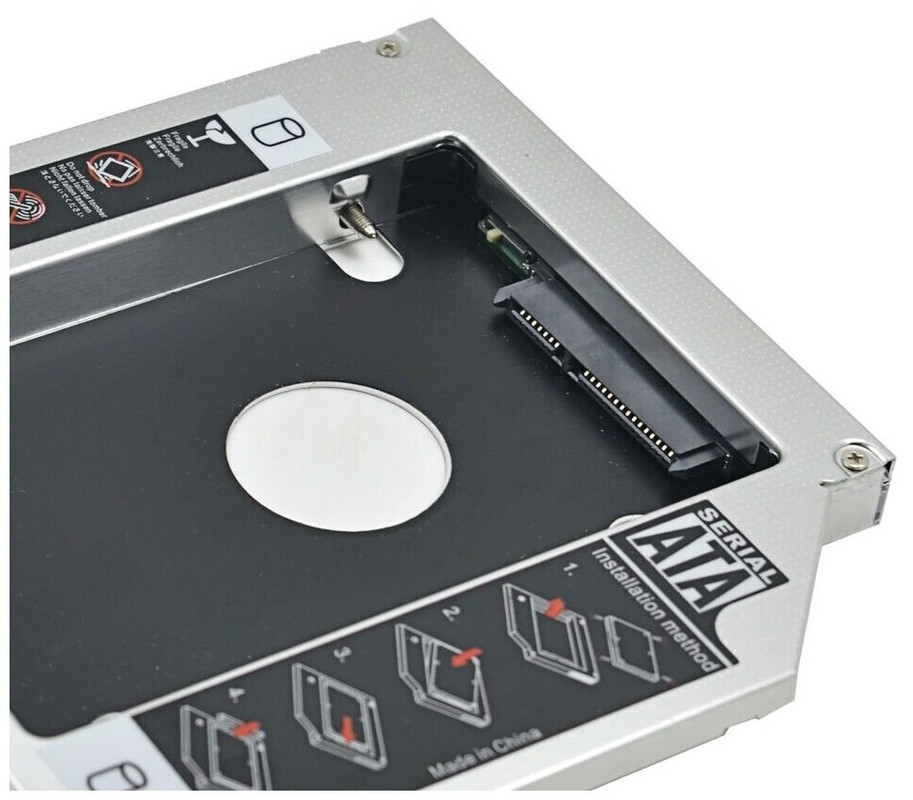 

Переходник оптибей 12.7 мм SATA (Second HDD Caddy)