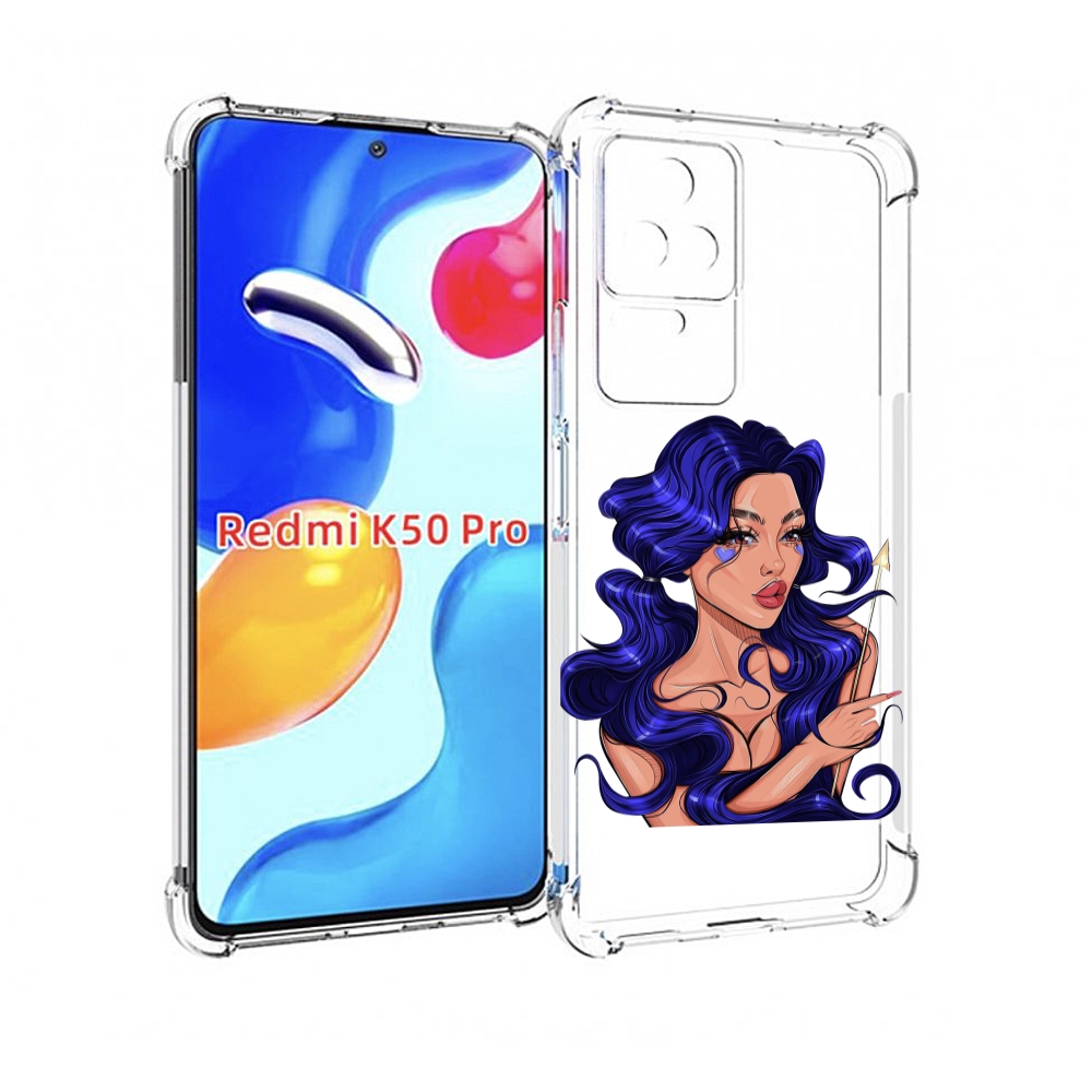 

Чехол MyPads красивая-девушка-с-синими-волосами женский для Xiaomi Redmi K50 / K50 Pro, Прозрачный, Tocco