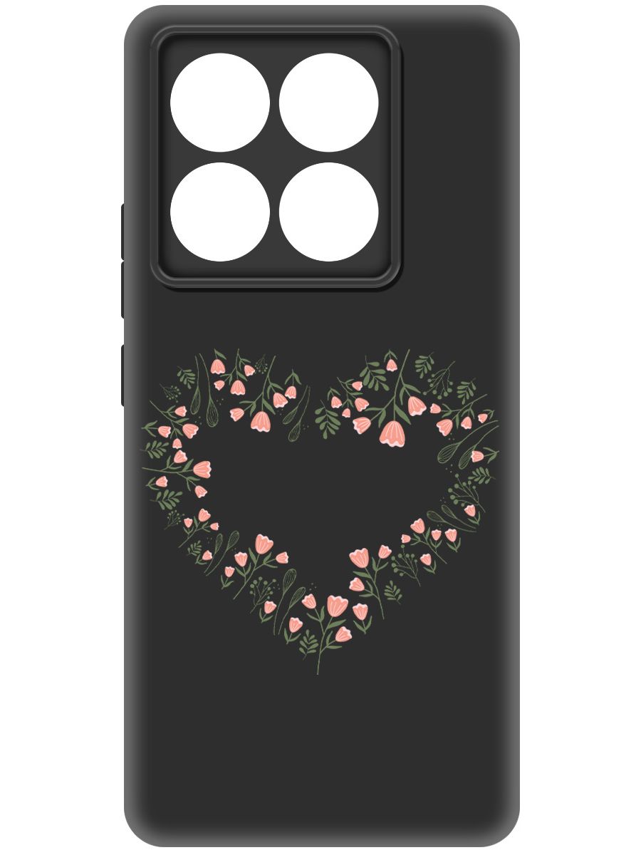 

Чехол-накладка Krutoff Soft Case Цветочное сердце для Xiaomi 14T Pro черный