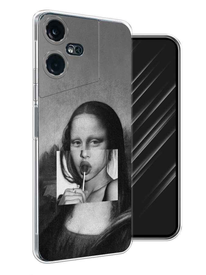 

Чехол Awog на Tecno Pova Neo 3 "Mona Lisa sucking lollipop", Серый, 304450-9