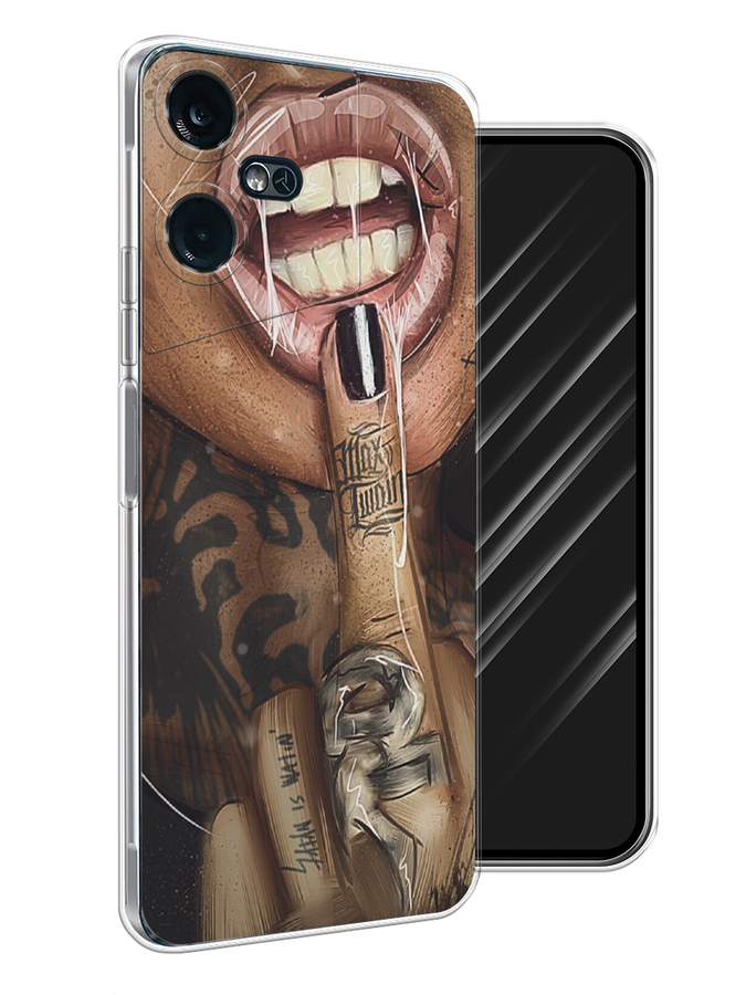 

Чехол Awog на Tecno Pova Neo 3 "Девушка с татуировками", Бежевый;розовый;черный, 304450-9