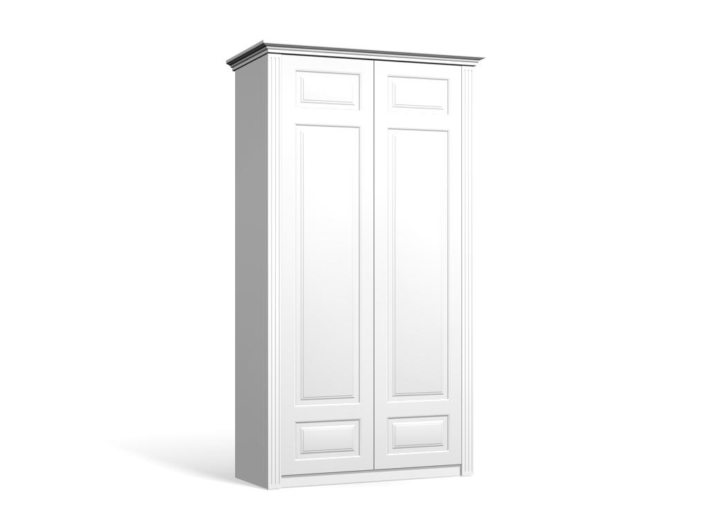 

Шкаф распашной Классика Люкс-2.10 МДФ для одежды двухдверный 110x240x50 Мегамебель, Белый, Классика-Люкс-2.10