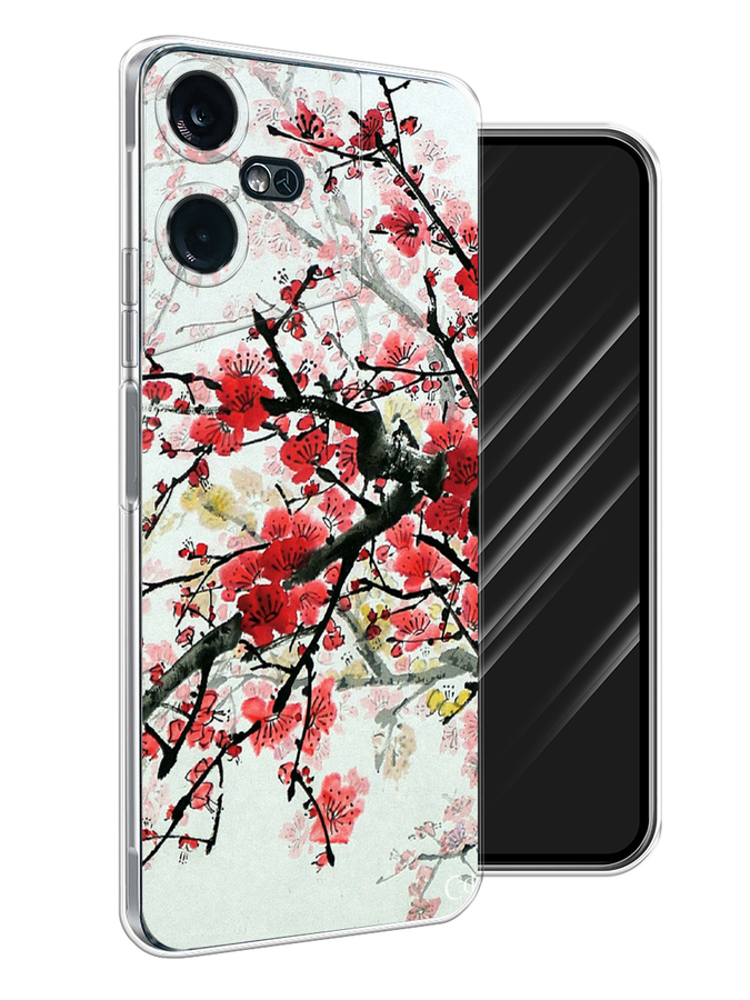 

Чехол Awog на Tecno Pova Neo 3 "Сакура", Розовый;черный, 304450-4