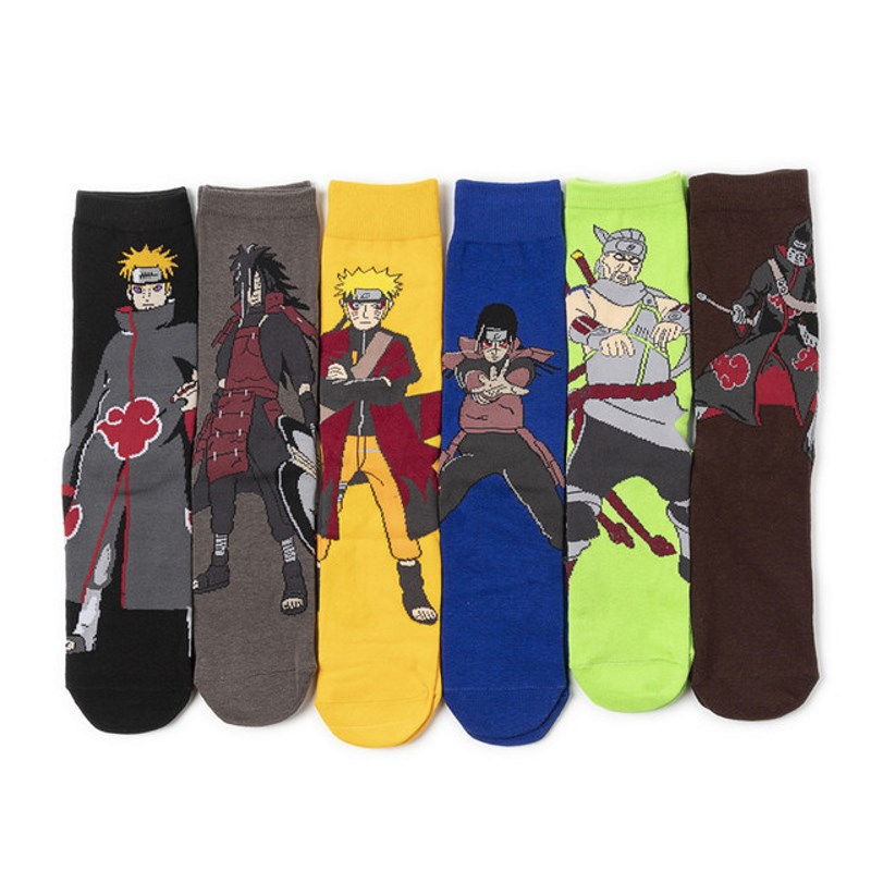 

Набор из 6 пар носков персонажи из аниме Наруто (Naruto)