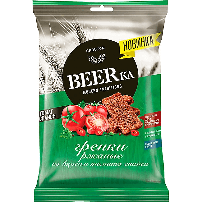 Гренки ржано-пшеничные Beerka томат спайси 60 г